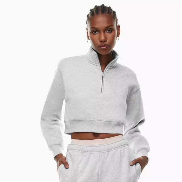 Aritzia Tna Cozy Fleece Perfect 1/4 Zip Sweatshirt - Picture 5 of 11